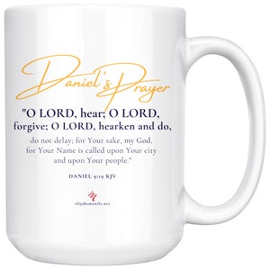 Bible Verse Coffee Mug, Daniel's Prayer, Prophecy Mugs, Yeshua Jesus Coffee Mug, ADONAI, 100% Profit Donated, Judaic Christian Gifts image 6