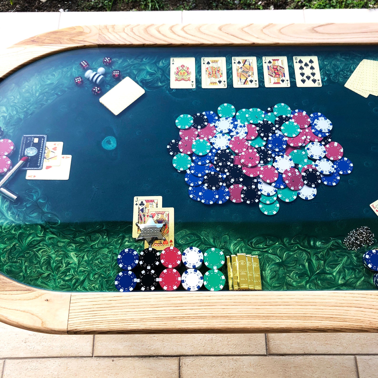 Poker Concept Epoxy Coffee Table Etsy