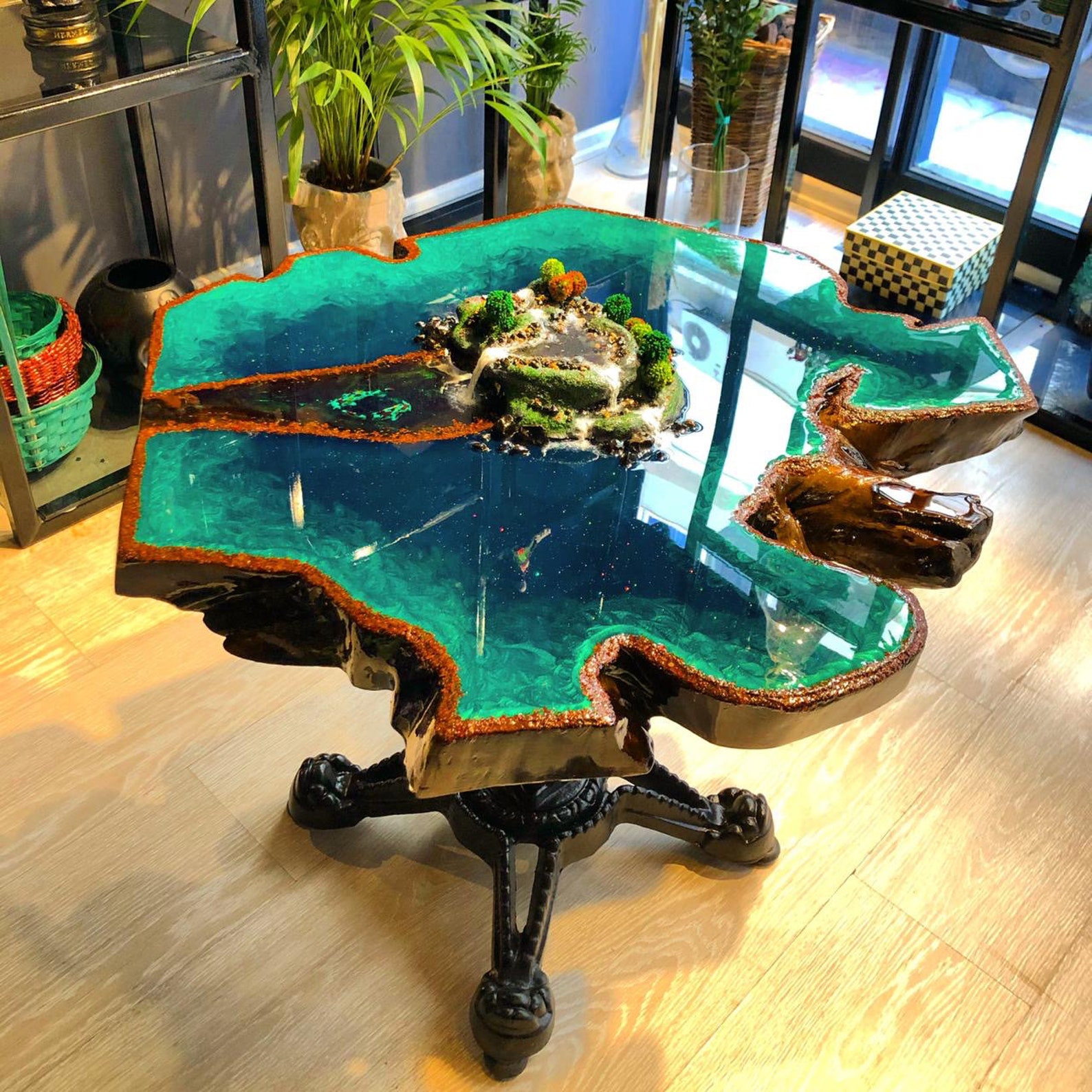 Forest Lake Theme Epoxy Coffee Table Etsy