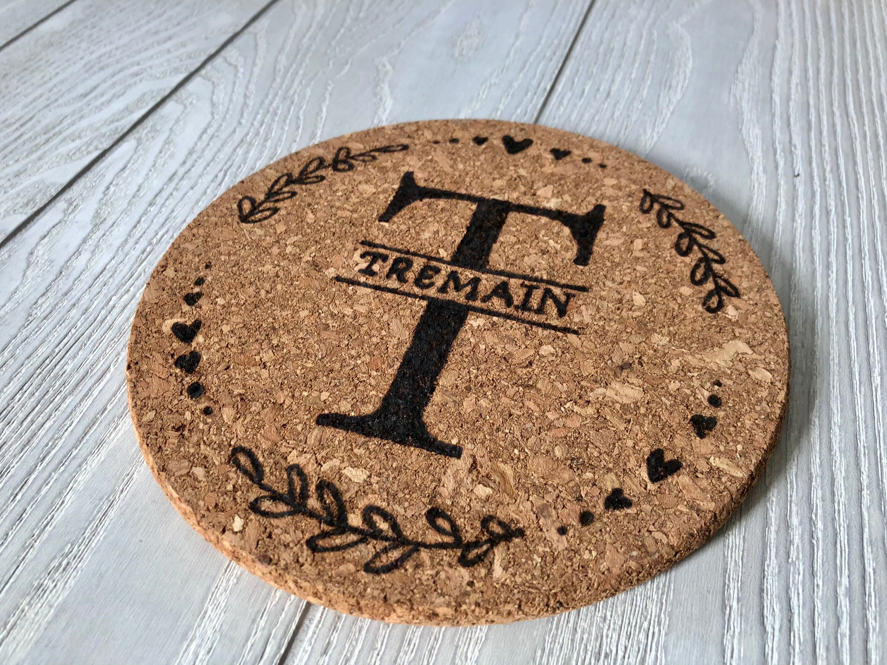 Monogram TrivetPersonalized PotholderCork Trivet Etsy
