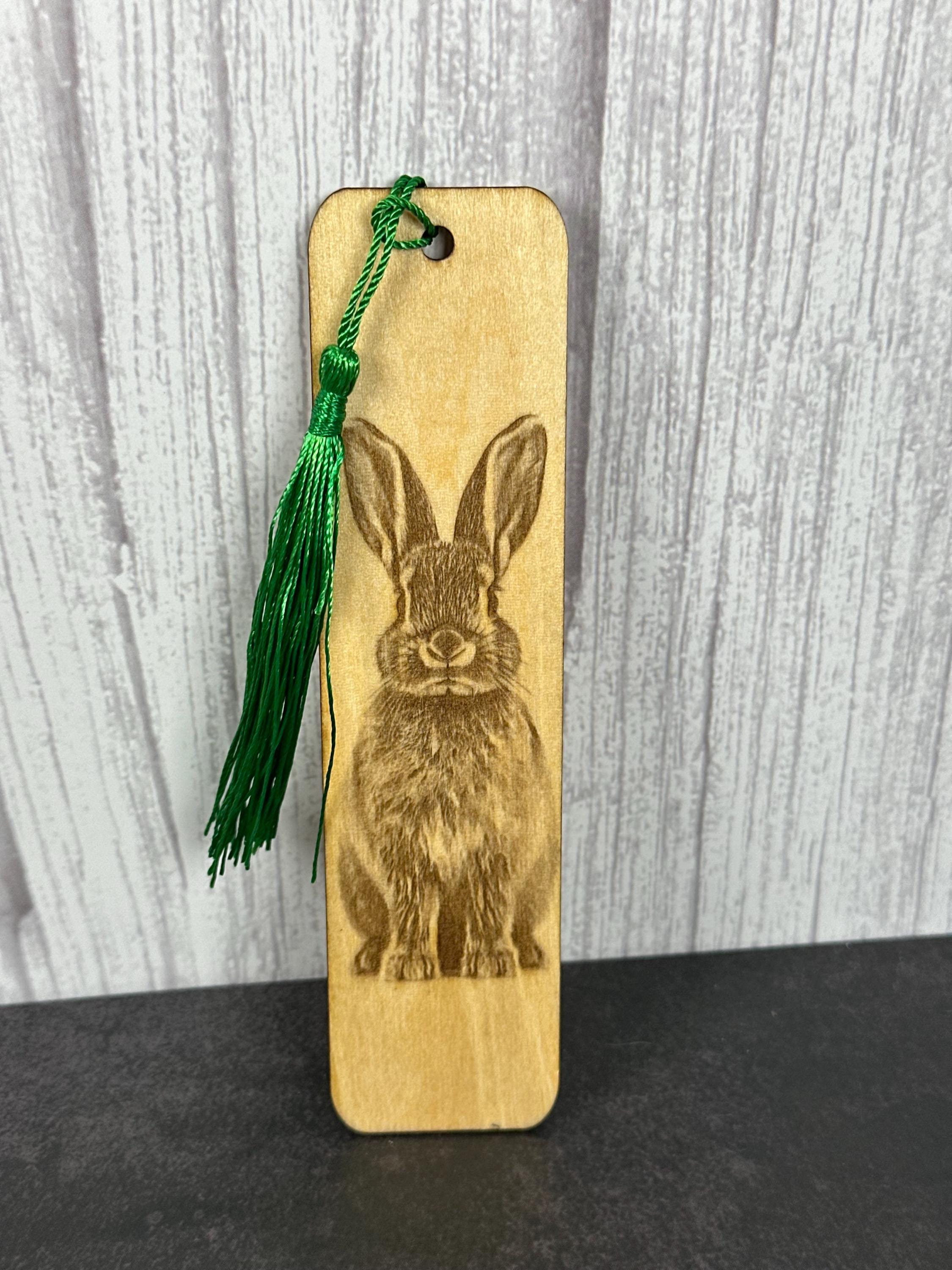 Engraved Bunny Bookmark, Wooden Rabbit Bookmark With Tassel, Bunny ...