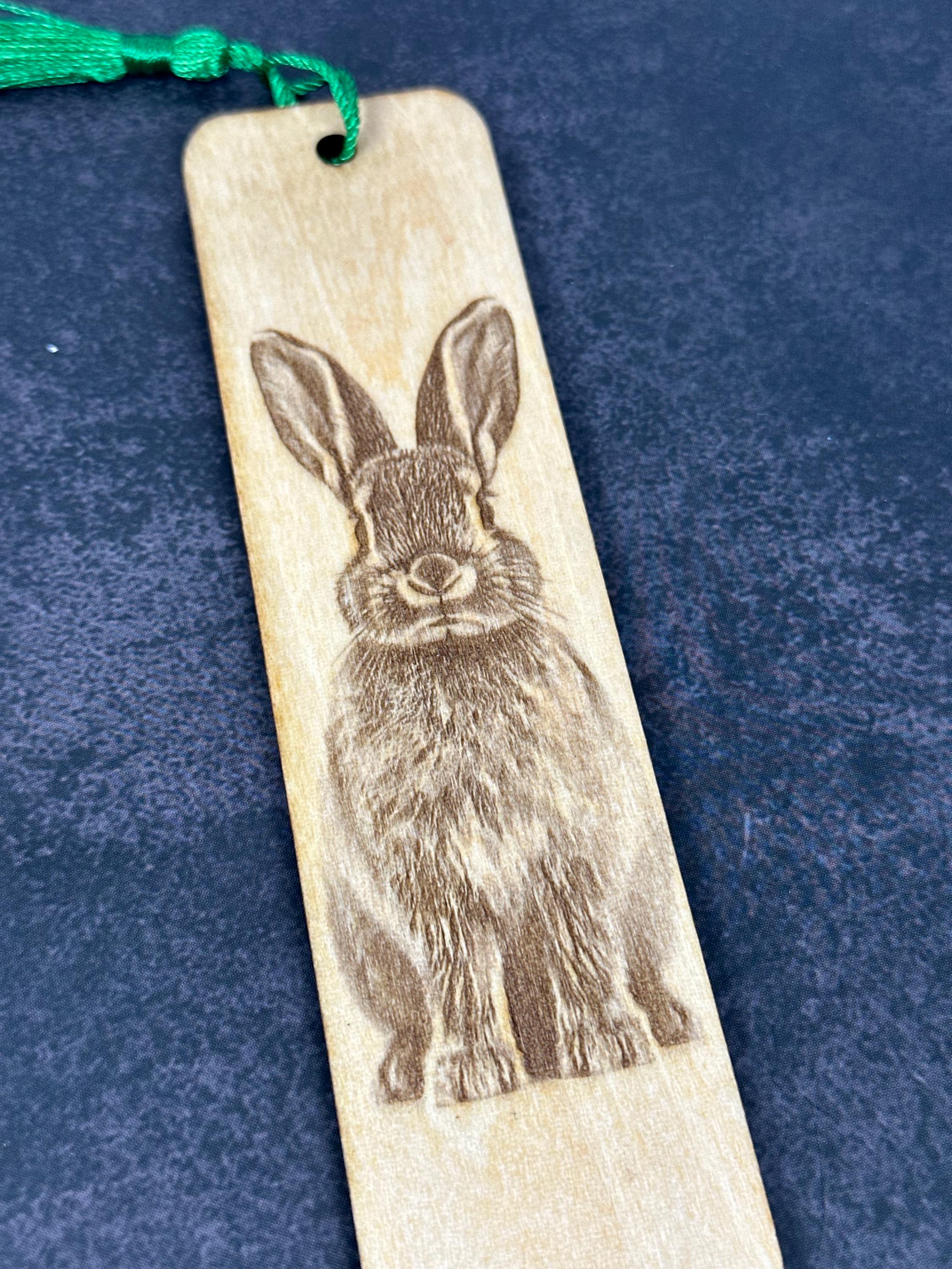 Engraved Bunny Bookmark, Wooden Rabbit Bookmark With Tassel, Bunny ...