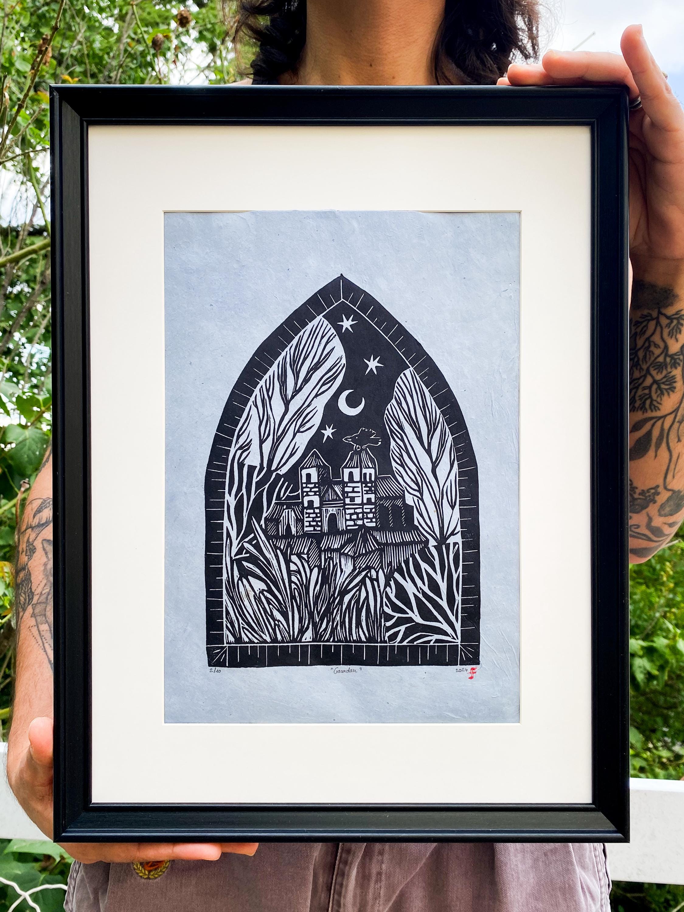 Linocut Window Medieval Window Gourdon Linocut Print - Etsy