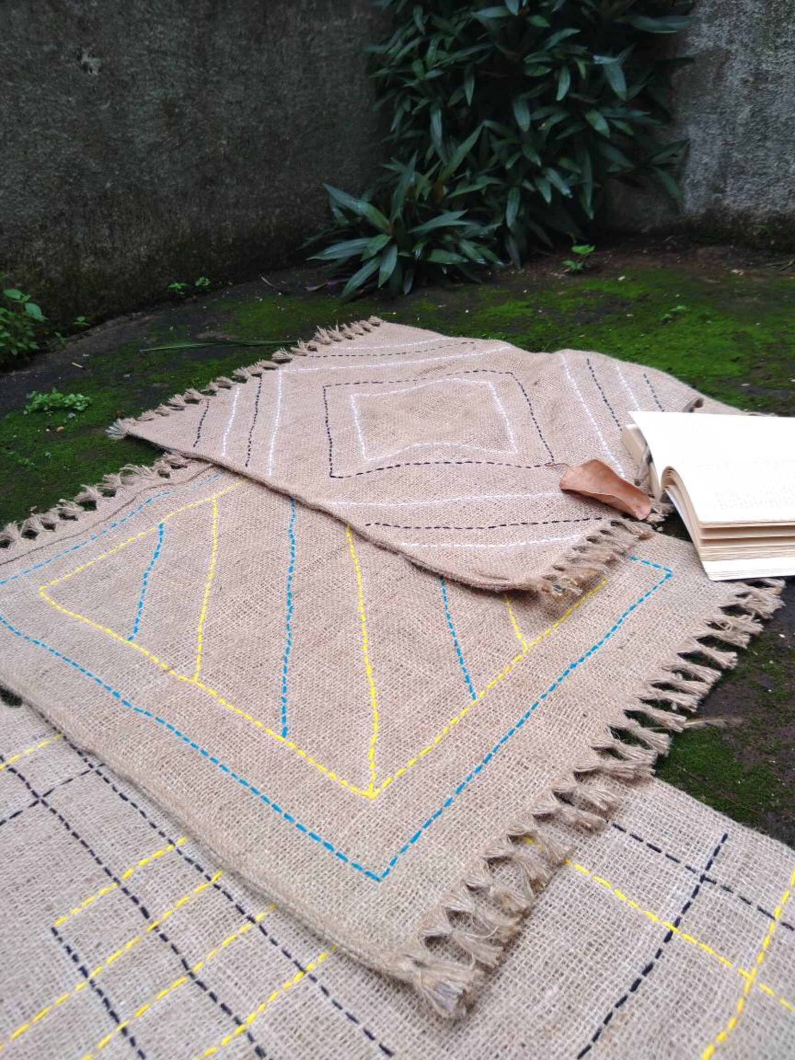 Sustainable handmade Jute Floor sitting mats baskar Etsy