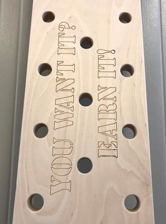 Climbing Pegboard 12 X 48 Climbing Peg Board, PERSONALIZED ENGRAVING