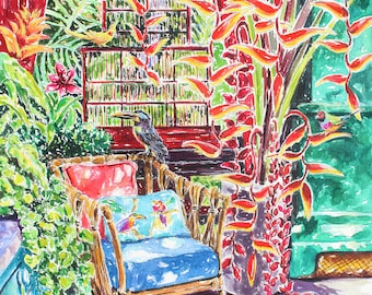 Feathering The Nest, Original Watercolor Painting