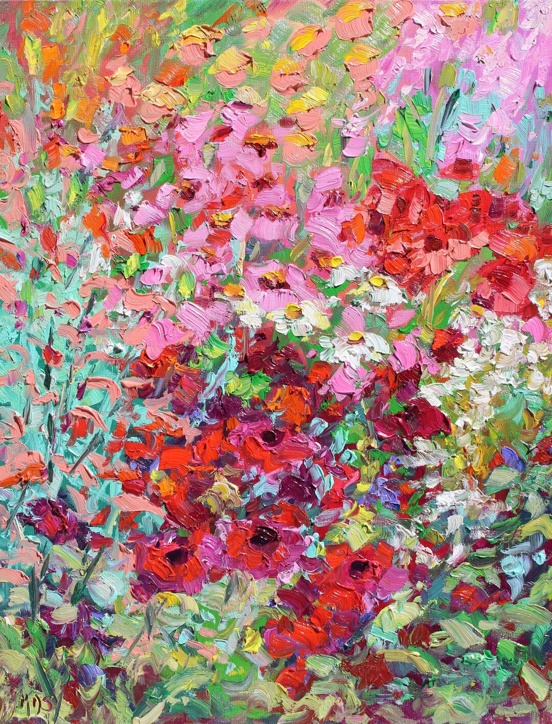 The Colors of Spring, an Original Contemporary Floral Oil Painting on ...