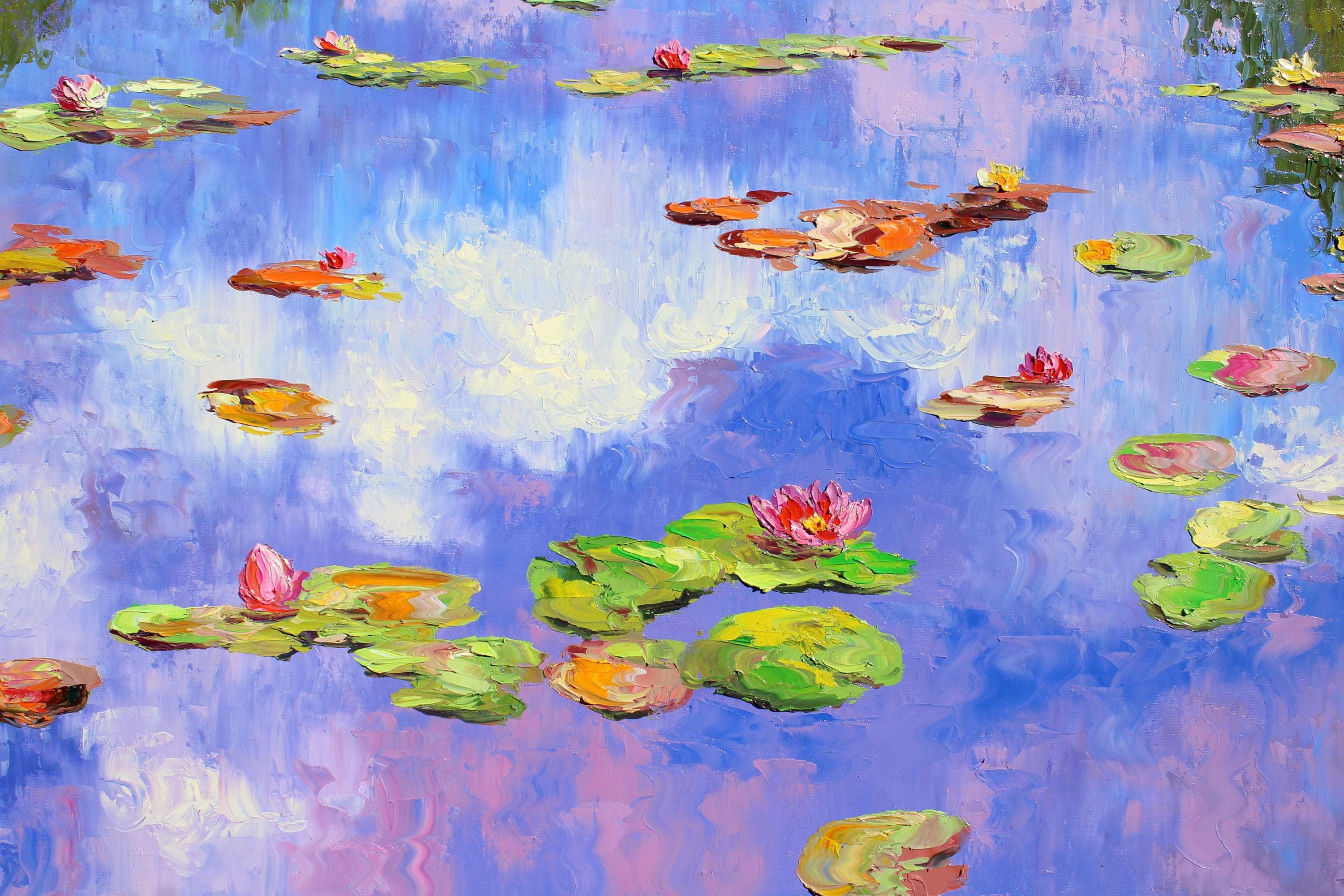 特大サイズの睡蓮の池の絵画、「モネへの頌歌」、ジヴェルニー庭園の
