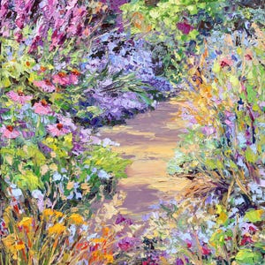 The Enchanted Garden, An Original Impressionist Garden Painting On Canvas