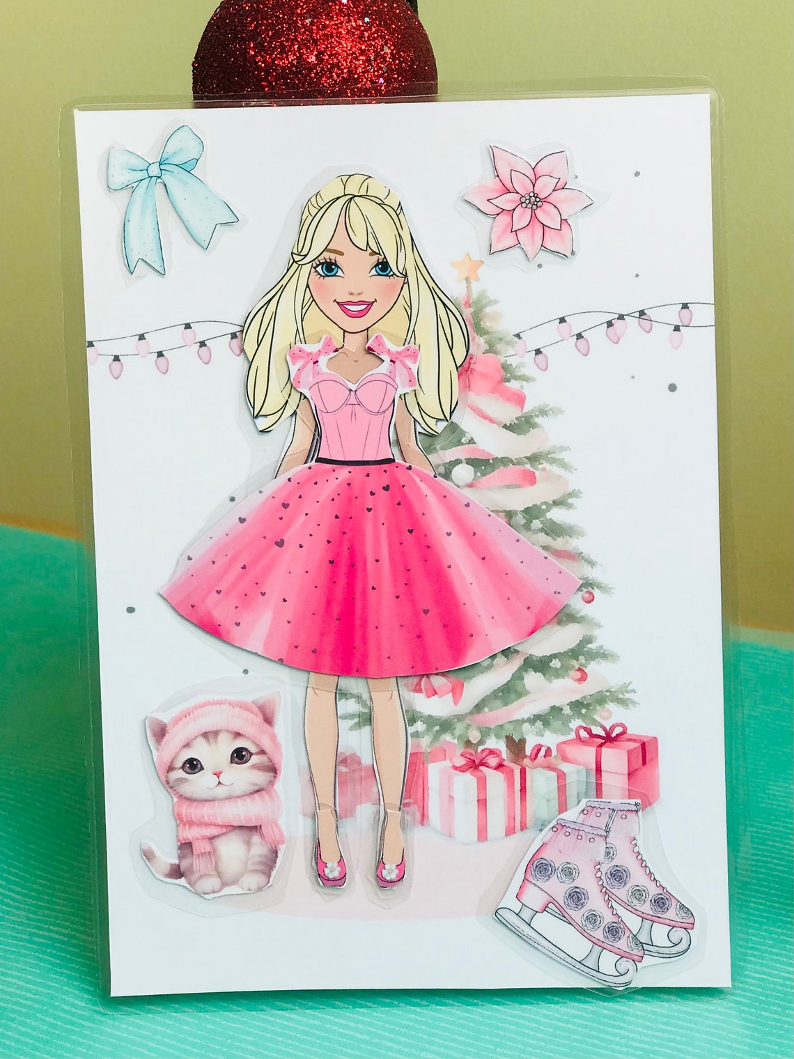 DIY Christmas Decor Dress up Paper Doll Printable Crafts for Girls