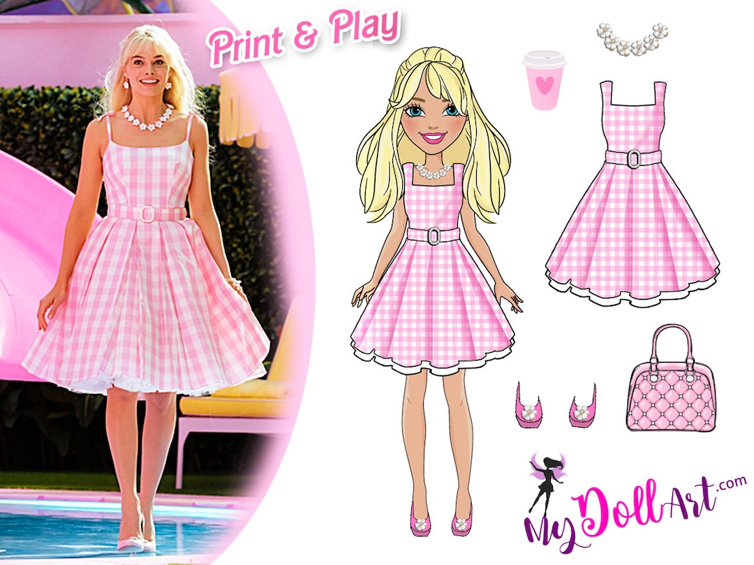 Printable Barbie Paper Doll Dress up Barbie Movie Outfits Etsy