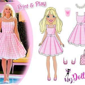 Barbie Movie Outfits Printable Dress up Barbie Paper Doll Roller ...