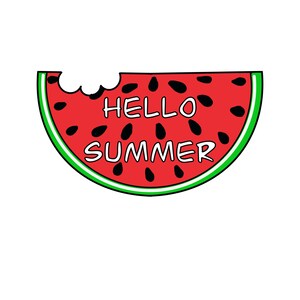Hallo zomer deur hanger sjabloon watermeloen deur hanger, fruit deur hanger, watermeloen teken, decor van het huis, hout schilderij ambachtslieden, fruit teken
