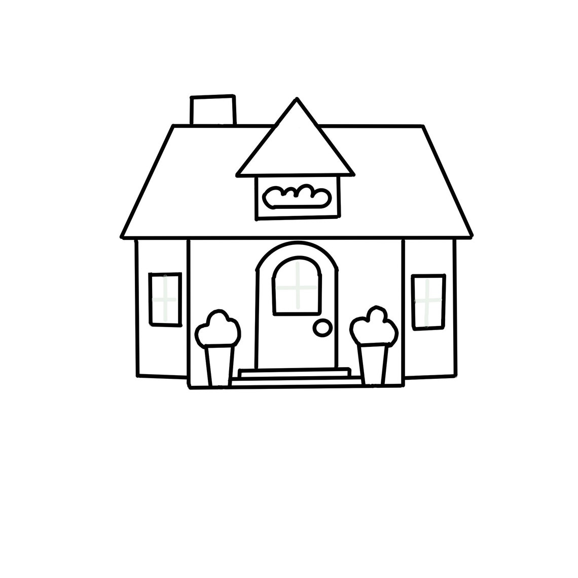 Template House Shaped Door Hanger Template Hanger Template Digital ...