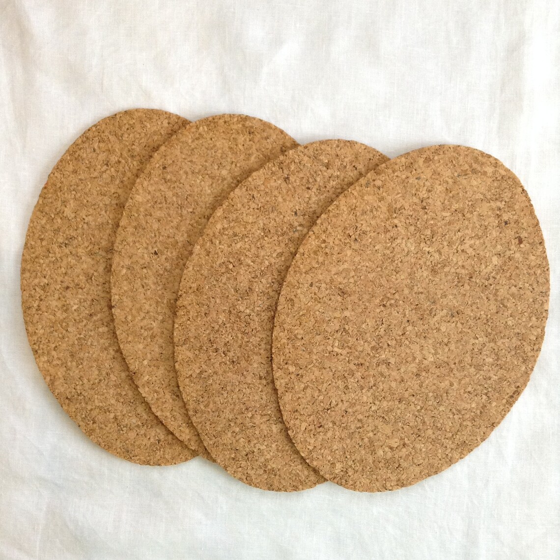 Set of Four Vintage Cork OvalShaped Placemats Dining Etsy