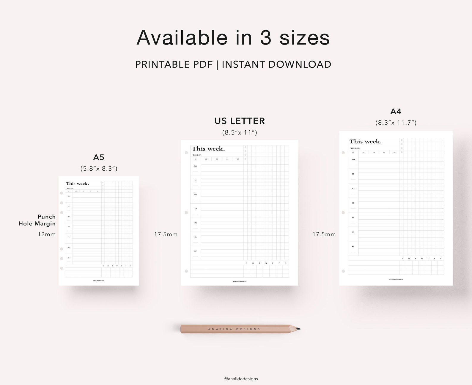 Hobonichi Daily Planner Printable, Daily Weekly Monthly Planner ...