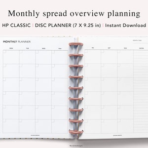 Planificador mensual minimalista imprimible: Inserto Happy Planner sin fecha (descarga digital)