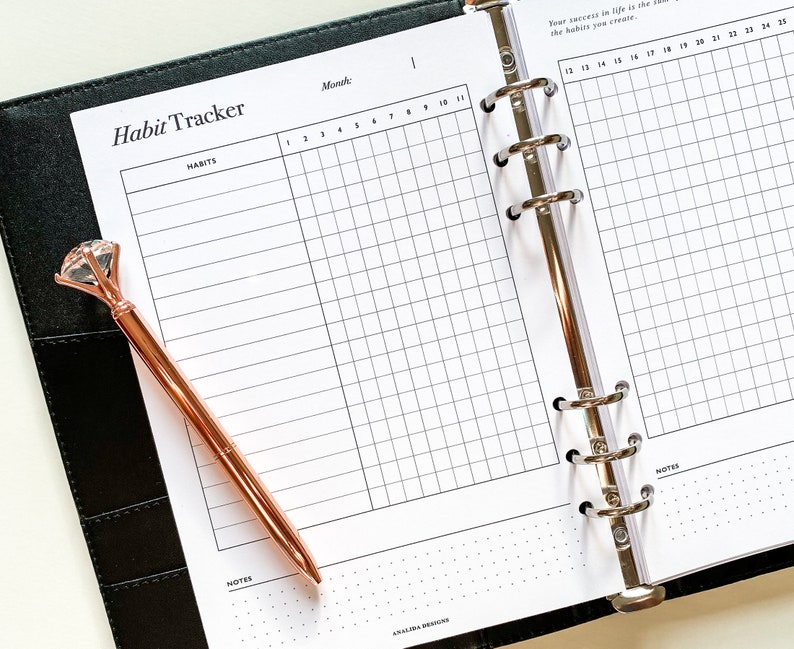 Habit Tracker, Monthly Habit Tracker Printable, 30 Days Habits Tracker, Habit Planner, Routine Checklist, A5 Planner Insert image 3