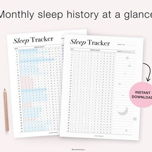 Sleep Tracker Printable, A5 Planner Inserts, Monthly Sleep Log, Sleep Tracking, Sleep Journal, Health Planner, PDF Instant Download image 3