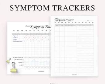 Printable Symptom Tracker: Medical Planner, Pain Journal (A5, A4, Letter PDF)