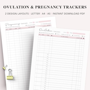 Ovulatieteststrips-tracker, zwangerschapsteststrips-tracker, OPK-tracker, logboek ovulatievoorspellingssets, vruchtbaarheidsplanner, TTC-planner, pdf