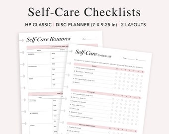 Self Care Checklist Tracker, Happy Planner Classic Insert, Self Help Journal, Daily Routine Planner, Weekly Self-care, Mental Health, PDF