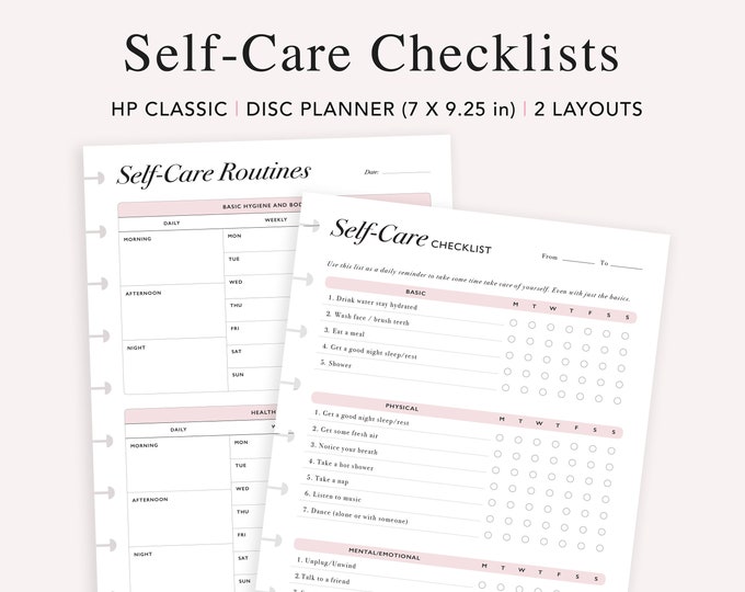 Self-care Checklist Tracker: Happy Planner Classic Insert (PDF) - Etsy ...