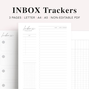 Printable Inbox Planner Inserts, Inbox Tracker, Inbox System, To Do List Template, To Do List Priorities, A5 Filofax, List Brain Dump, PDF