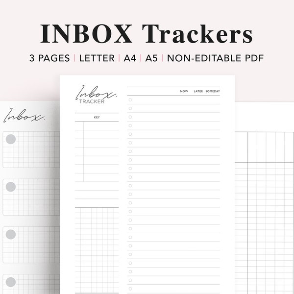 Printable Inbox Planner Inserts, Inbox Tracker, Inbox System, To Do List Template, To Do List Priorities, A5 Filofax, List Brain Dump, PDF