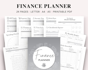 Finance Planner Printable: Budget Binder, Debt Snowball (A5, A4, Letter PDF)