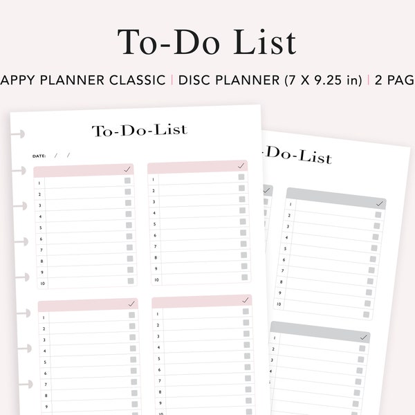 To-Do List Printable, Happy Planner Insert, Daily To Do List, To Do List Printable Template, Productivity Planner, HP Classic Refill, PDF