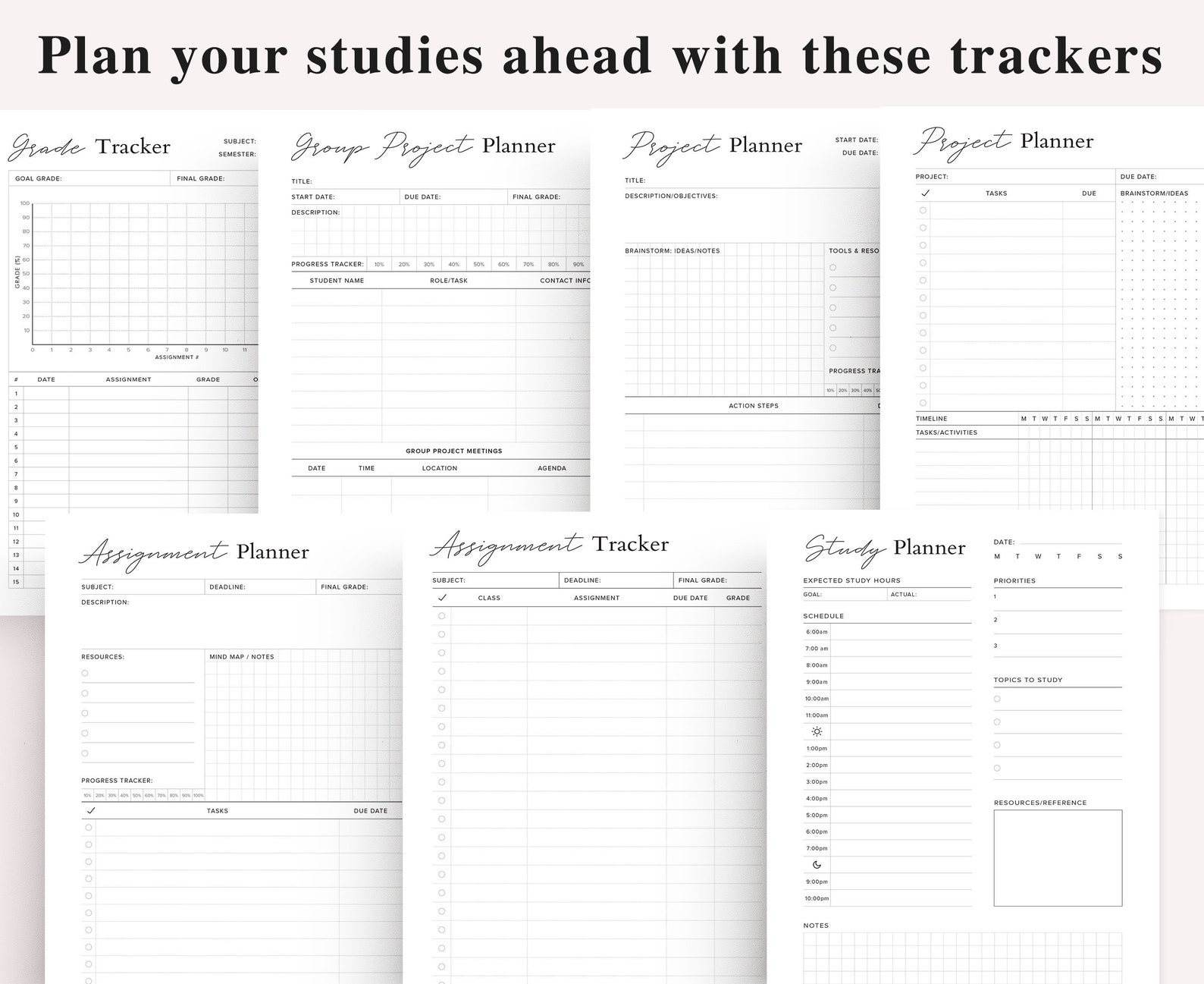 Student Planner Printable University Planner Academic - Etsy