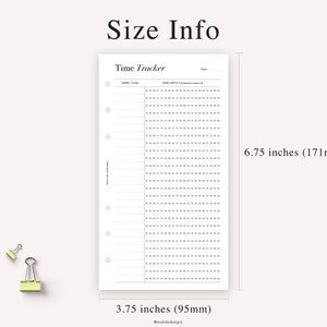 PERSONAL Time Tracker Printable, Time Log, Time Blocking Template, Time ...