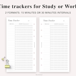 PERSONAL Time Tracker Printable, Time Log, Time Blocking Template, Time ...