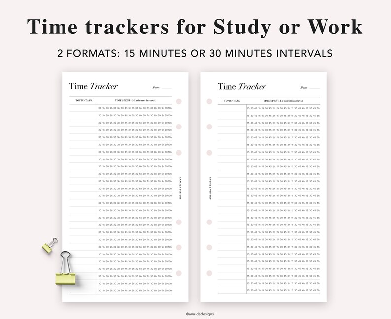Personal Time Tracker Printable Time Log Time Blocking | Etsy