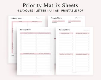 Eisenhower Matrix Printable: Priority To-Do List (A4 A5 Letter PDF)