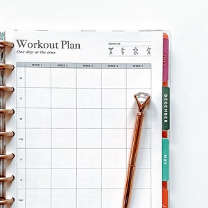 Workout Planner Printable, Happy Planner Insert, Workout Log Template ...