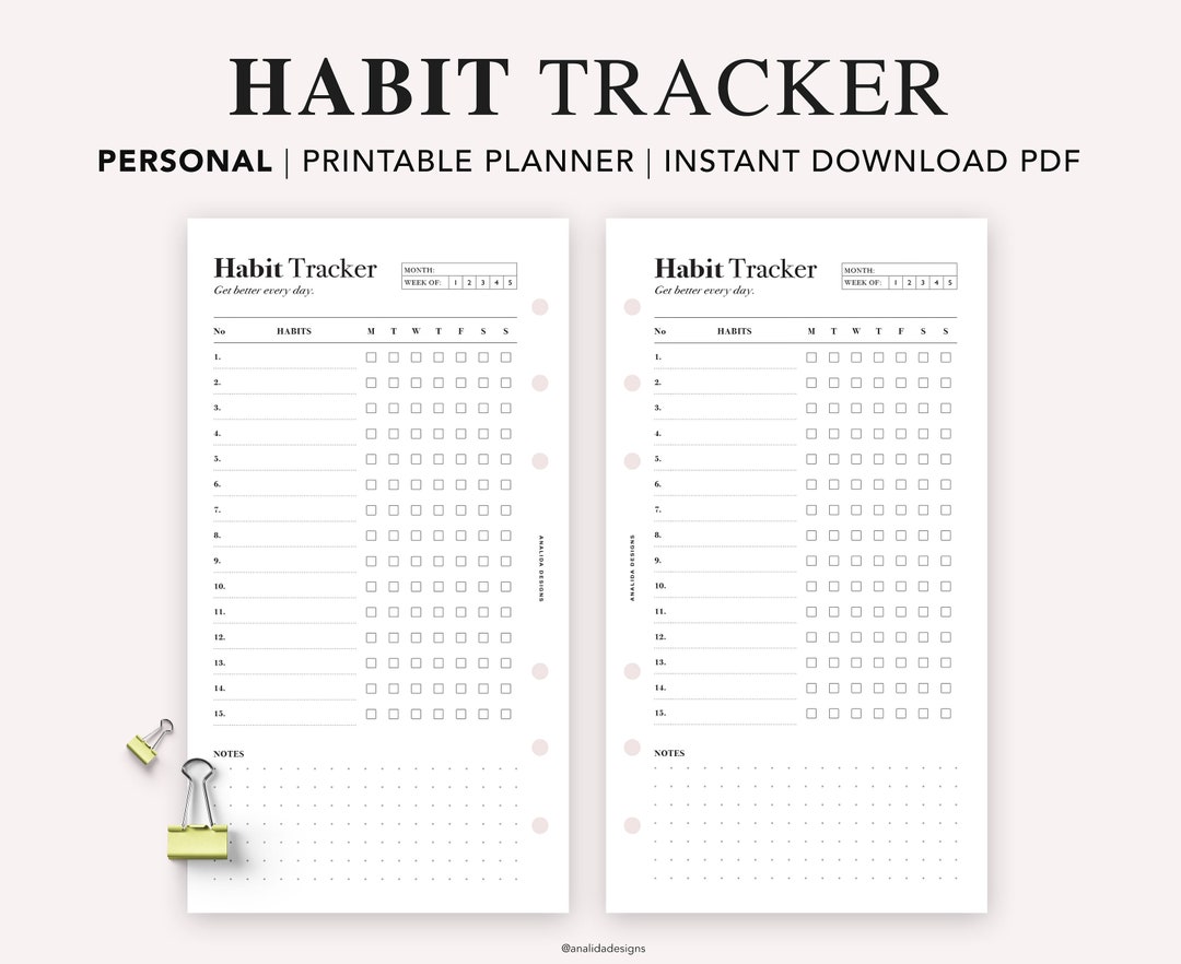 Weekly Habit Tracker Planner Sticker I Habit (435731)