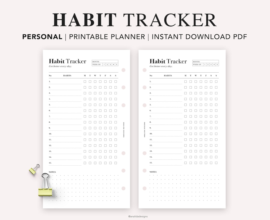 Weekly Habit Tracker Planner Sticker I Habit (435731)