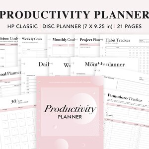 Productivity Planner Bundle Printable, Happy Planner Insert, Time Management Planner, Work Planner, Project Tracker, HP Classic Refill PDF