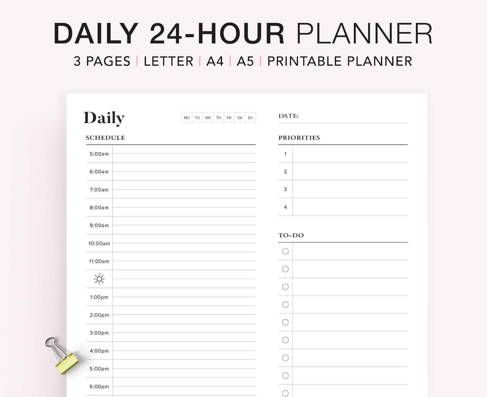 24-hour-daily-planner-printable-hourly-planner-military-time-etsy