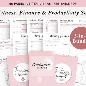 Ultimate Life Binder Printable Bundle, Life Organizer, Workout & Fitness Planner, Financial Planner, Productivity Planner, Goal Planner