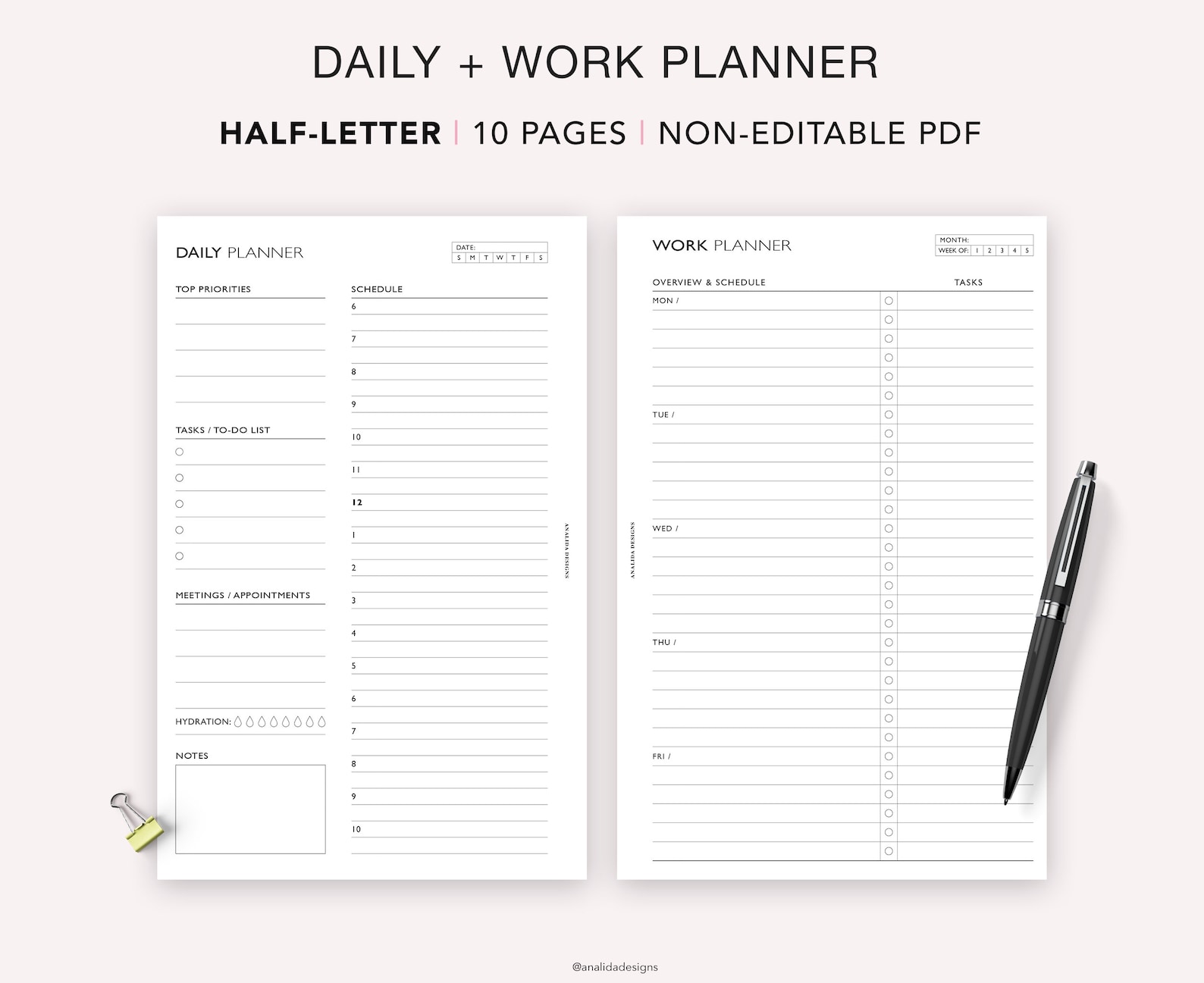 HALF LETTER Printable Work From Home Printable Business - Etsy