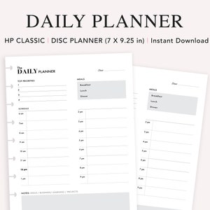 Daily Planner Printable Happy Planner Classic, Day Planners Agenda and ...
