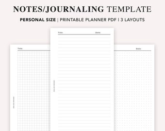 Papel para notas personales: punteado, cuadriculado y rayado (PDF imprimible)