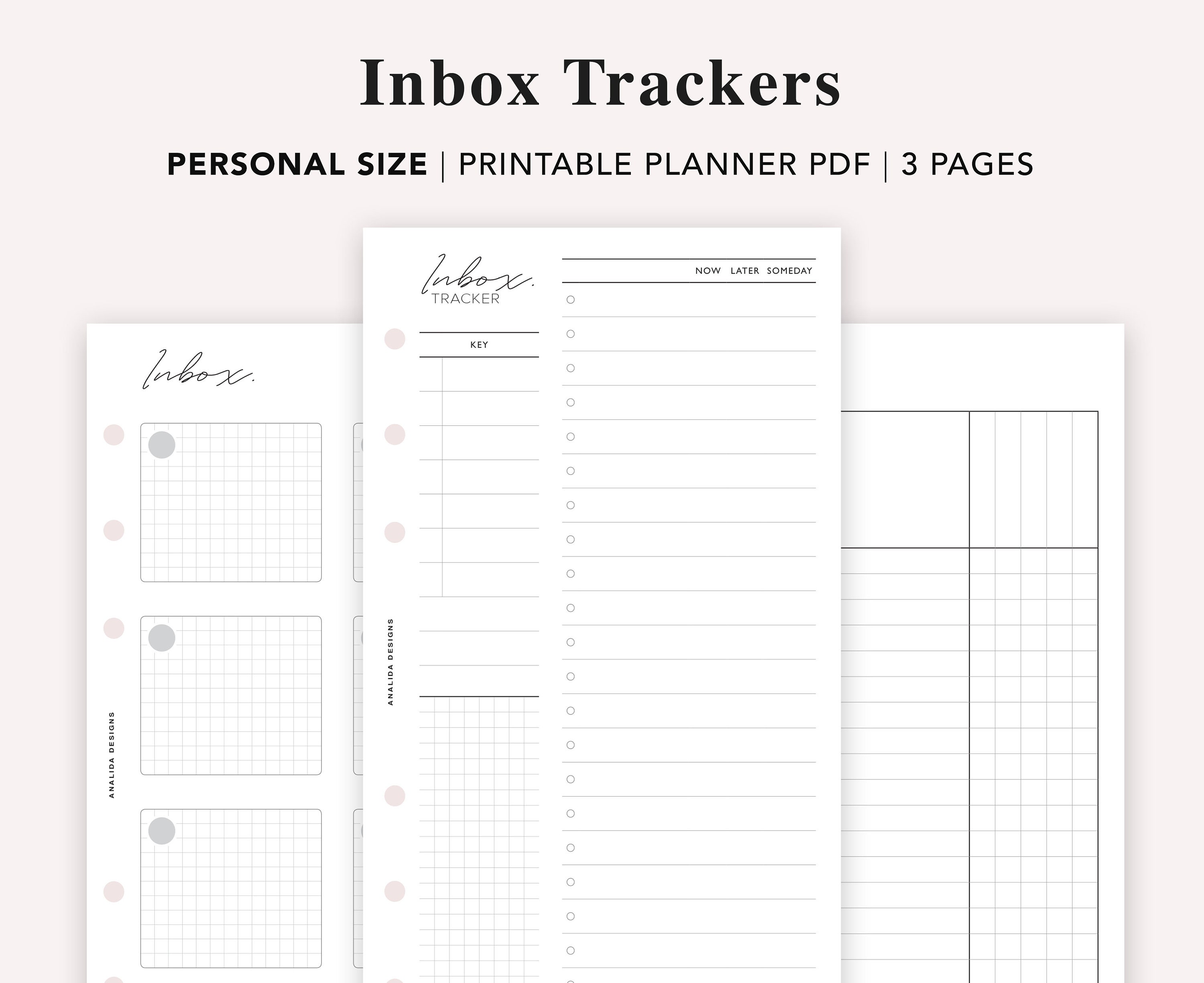 personal inbox planner inserts inbox tracker inbox system etsy