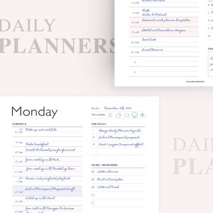 Printable 7 Day Planner, Daily Planners and Organizer, Undated Daily ...