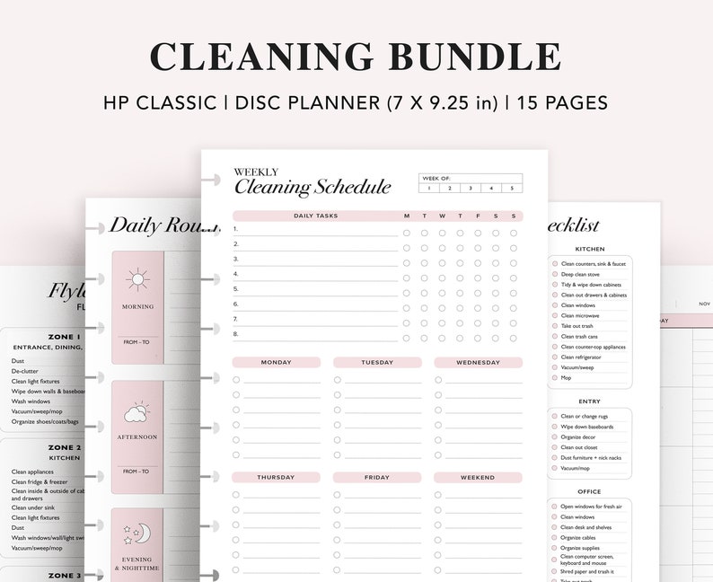 Cleaning Schedule Printable Happy Planner Classic Insert - Etsy