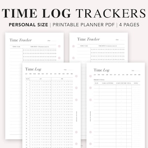 PERSONAL Time Tracker Printable, Time Log, Time Blocking Template, Time Management, Hourly Schedule, Personal size insert, Filofax Personal