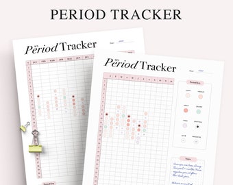 HALBBUCHSTABE Periodentracker, Menstruationszyklus Planer, Period Tracking, Fruchtbarkeit Ovulation Tracker, A5 Planereinlagen, PDF